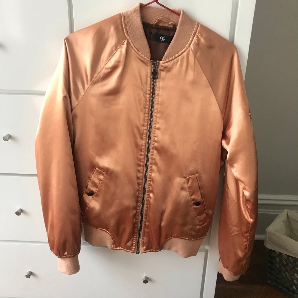 Platinum/pink bomber jacket